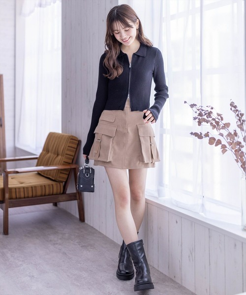 clear(クリア)の「インパン付きコーデュロイカーゴミニスカート(スカート・レディース・チャコールグレー/ブラック/ベージュ・S/M)」の20枚目の写真