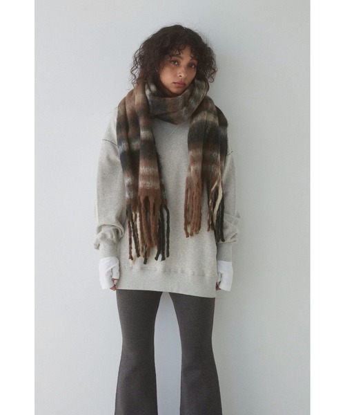 ALEXIA STAM（アリシアスタン）の「Plaid Scarf Brown /チェック柄マフラー(Brown)（ストール/ショール・レディース・ブラウン・FREE）」の5枚目の写真