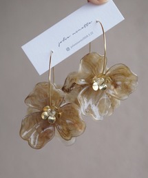 jolie minette/ビックフラワー ゴールド フープピアス