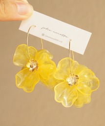 jolie minette/ビックフラワー ゴールド フープピアス