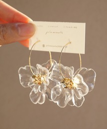 jolie minette/ビックフラワー ゴールド フープピアス