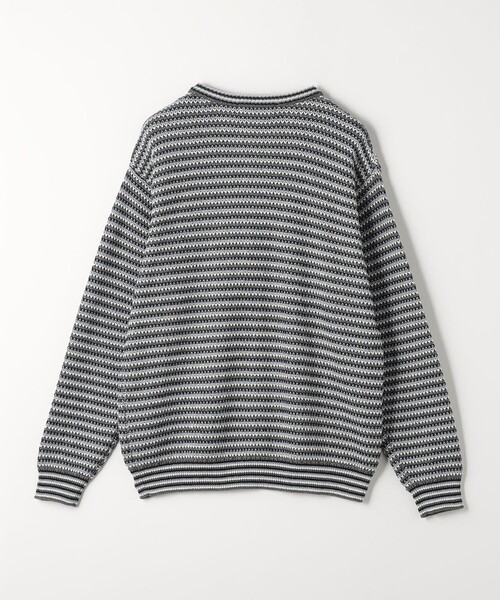 green label relaxing（グリーンレーベルリラクシング）の「コットン ポリエステル マルチボーダー クルーネック ニット（ニット/セーター・メンズ・グレー/ネイビー・L/M/XL/S）」の11枚目の写真
