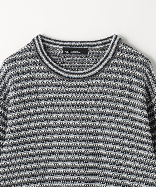 green label relaxing（グリーンレーベルリラクシング）の「コットン ポリエステル マルチボーダー クルーネック ニット（ニット/セーター・メンズ・グレー/ネイビー・L/M/XL/S）」の12枚目の写真