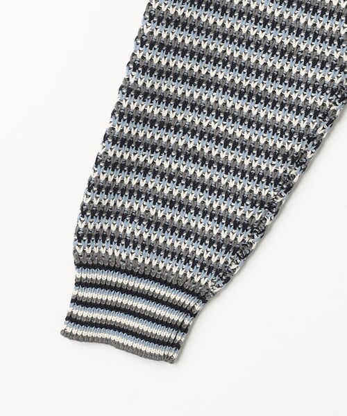 green label relaxing（グリーンレーベルリラクシング）の「コットン ポリエステル マルチボーダー クルーネック ニット（ニット/セーター・メンズ・グレー/ネイビー・L/M/XL/S）」の13枚目の写真