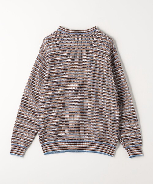 green label relaxing（グリーンレーベルリラクシング）の「コットン ポリエステル マルチボーダー クルーネック ニット（ニット/セーター・メンズ・グレー/ネイビー・L/M/XL/S）」の16枚目の写真