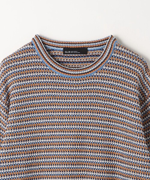 green label relaxing（グリーンレーベルリラクシング）の「コットン ポリエステル マルチボーダー クルーネック ニット（ニット/セーター・メンズ・グレー/ネイビー・L/M/XL/S）」の17枚目の写真