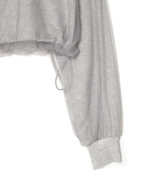 Alley by w closet(アリーバイダブルクローゼット)の「【Alley】チュールドッキングプルオーバー(スウェット・レディース・イエロー/アイボリー/グレー・FREE)」の6枚目の写真