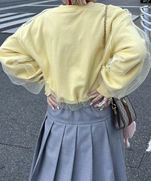 Alley by w closet(アリーバイダブルクローゼット)の「【Alley】チュールドッキングプルオーバー(スウェット・レディース・イエロー/アイボリー/グレー・FREE)」の20枚目の写真