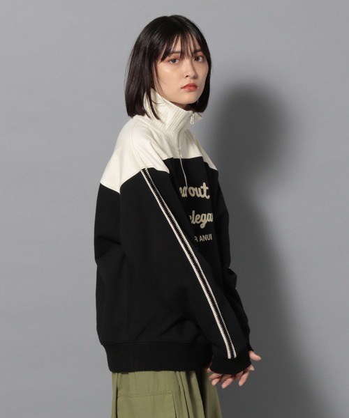 Anui（アニュイ）の「【UNISEX】ハーフＺＩＰバイカラースウェット（スウェット・レディース・オフホワイト/ネイビー/ブラック・MEDIUM/LARGE）」の9枚目の写真