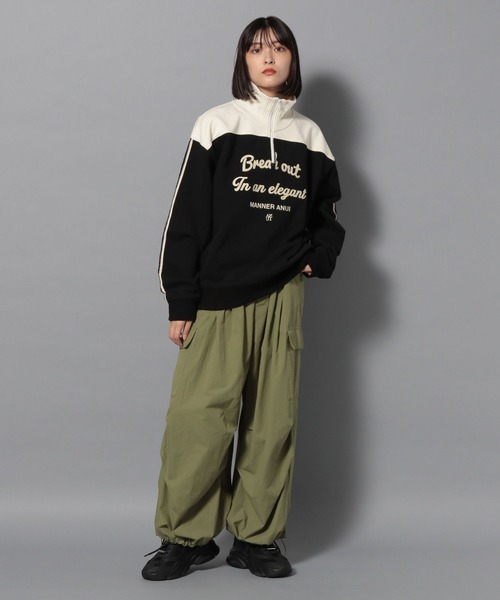 Anui（アニュイ）の「【UNISEX】ハーフＺＩＰバイカラースウェット（スウェット・レディース・オフホワイト/ネイビー/ブラック・MEDIUM/LARGE）」の11枚目の写真