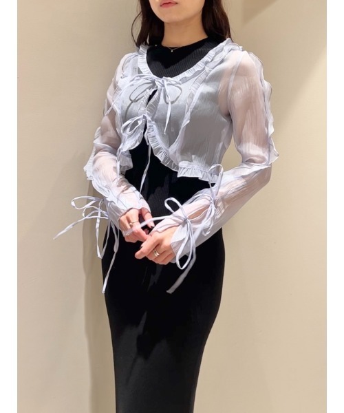 SNIDEL（スナイデル）の「フロントリボンシアーブラウス（シャツ