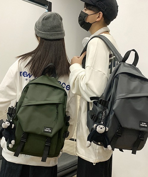 c.u.l(シーユーエル)の「ユニセックス バックルデザイン ナイロンリュック バックパック cula814(バックパック/リュック・レディース・グレー/カーキ/ブラック・FREE)」の6枚目の写真