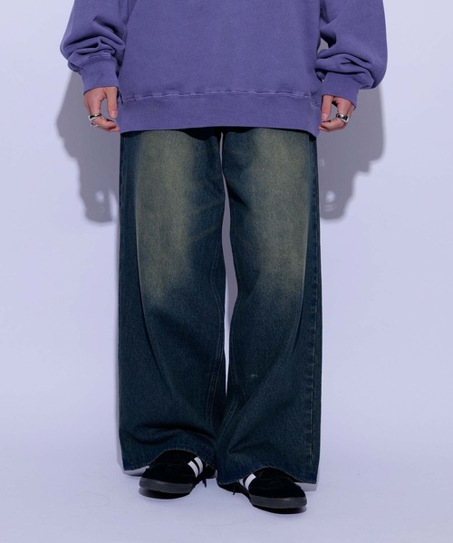 re_k by JUNRED（レクバイジュンレッド）の「re_k by JUNRED / ヴィンテージカラーオーバーワイドデニム（デニムパンツ・メンズ・ブラック/ネイビー・L/S/M）」の5枚目の写真