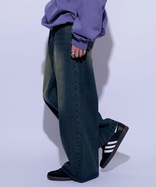 re_k by JUNRED（レクバイジュンレッド）の「re_k by JUNRED / ヴィンテージカラーオーバーワイドデニム（デニムパンツ・メンズ・ブラック/ネイビー・L/S/M）」の6枚目の写真