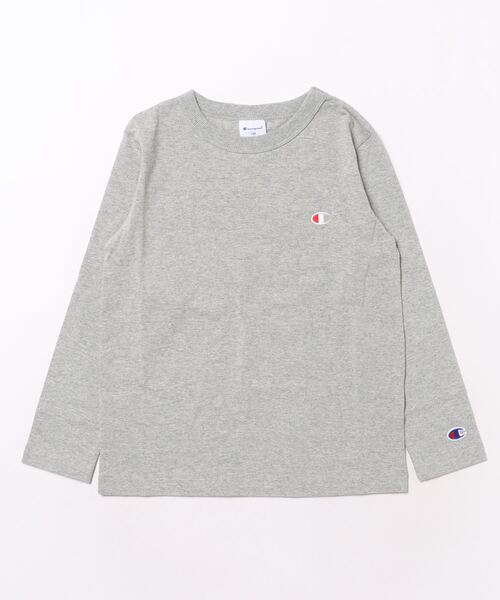 Champion（チャンピオン）の「【Champion】CK-Y401 LONG SLEEVE T-SHIRT/ロングスリーブ/長袖/ロゴTシャツ/チャンピオン/キッズ（Tシャツ/カットソー・キッズ・グレー/ネイビー/ブラック/オートミール/オフホワイト・130cm/140cm/150cm/160cm）」の4枚目の写真