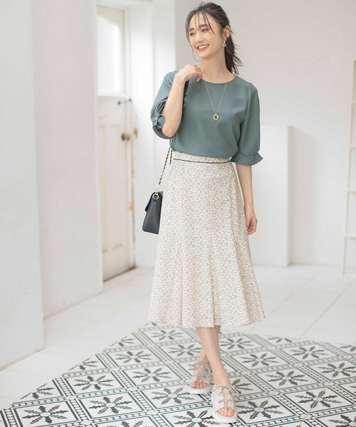 ANY SIS（エニィスィス）の「【速乾・接触冷感】スムージーポリエステル クルーネック ブラウス（シャツ/ブラウス・レディース・グレー系/ネイビー系9/ピンク系/スカイブルー系/パイングリーン系・2）」の12枚目の写真