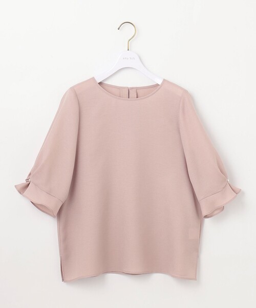 ANY SIS（エニィスィス）の「【速乾・接触冷感】スムージーポリエステル クルーネック ブラウス（シャツ/ブラウス・レディース・グレー系/ネイビー系9/ピンク系/スカイブルー系/パイングリーン系・2）」の8枚目の写真