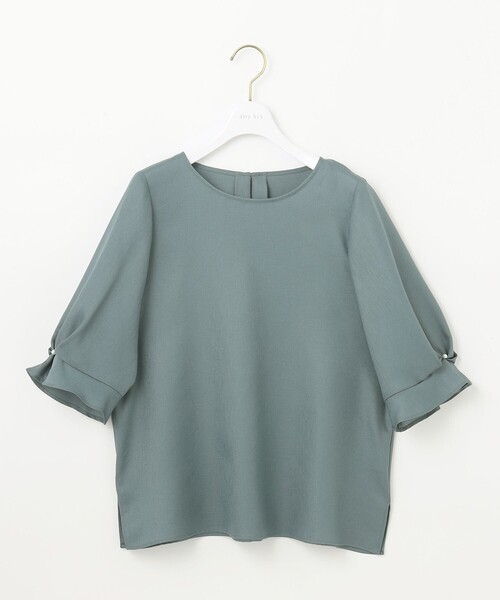 ANY SIS（エニィスィス）の「【速乾・接触冷感】スムージーポリエステル クルーネック ブラウス（シャツ/ブラウス・レディース・グレー系/ネイビー系9/ピンク系/スカイブルー系/パイングリーン系・2）」の9枚目の写真