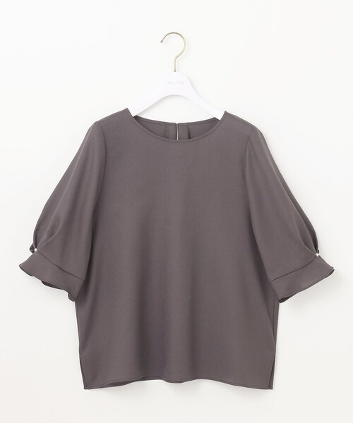 ANY SIS（エニィスィス）の「【速乾・接触冷感】スムージーポリエステル クルーネック ブラウス（シャツ/ブラウス・レディース・グレー系/ネイビー系9/ピンク系/スカイブルー系/パイングリーン系・2）」の10枚目の写真