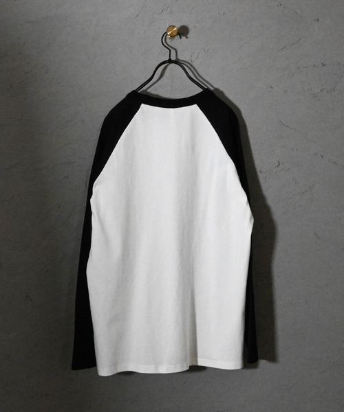 Ritzy(リッツィー)の「16/天竺ラグラン 切り替えプリント Tシャツ(CARBURETOR) レディース メンズ(Tシャツ/カットソー・メンズ・アッシュ/ホワイト/ベージュ・X-LARGE/LARGE/MEDIUM)」の4枚目の写真