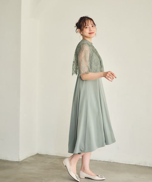 12Twelve Agenda（トゥエルブ　アジェンダ）の「【組み合わせ自由】【結婚式】スクエアネック前後差ヘムフレアワンピース（ドレス・レディース・ブラウン/カーキ/ネイビー/ミント・M）」の19枚目の写真