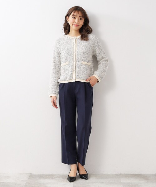 index（インデックス）の「◆ファンシーツイードカーディガン/パール調ボタン【洗える】（カーディガン/ボレロ・レディース・グレー系3/ブルー系8/ライトイエロー系4・40/38/42/36）」の19枚目の写真