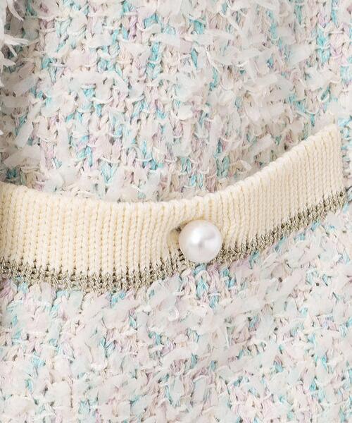 index（インデックス）の「◆ファンシーツイードカーディガン/パール調ボタン【洗える】（カーディガン/ボレロ・レディース・グレー系3/ブルー系8/ライトイエロー系4・40/38/42/36）」の8枚目の写真
