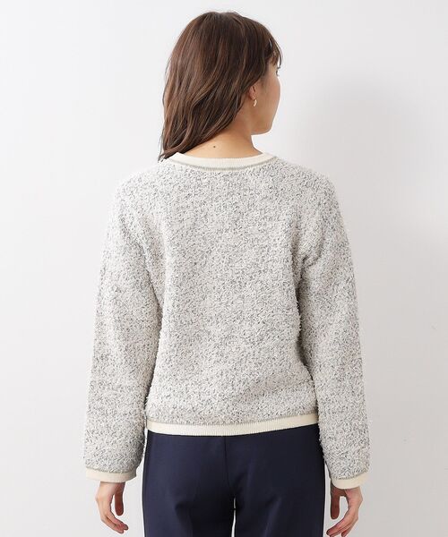 index（インデックス）の「◆ファンシーツイードカーディガン/パール調ボタン【洗える】（カーディガン/ボレロ・レディース・グレー系3/ブルー系8/ライトイエロー系4・40/38/42/36）」の11枚目の写真