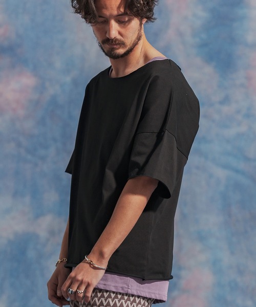 Jih Nunc(ジーヌンク)の「mt8868- ルーズネックカットソー(Tシャツ/カットソー・メンズ・ラベンダー/ターコイズブルー/ホワイト/ブラック・S/M/L)」の17枚目の写真