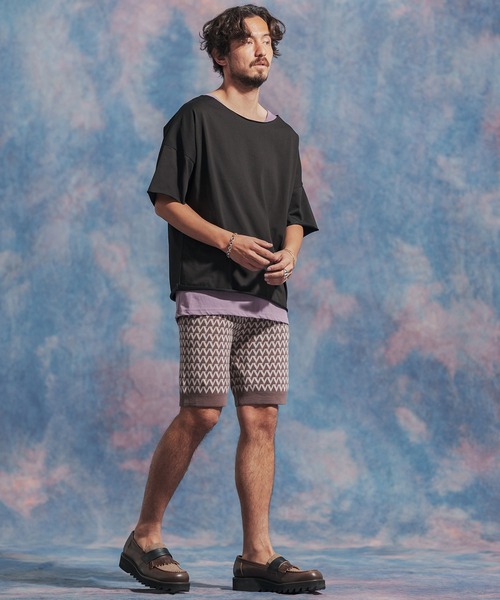 Jih Nunc(ジーヌンク)の「mt8868- ルーズネックカットソー(Tシャツ/カットソー・メンズ・ラベンダー/ターコイズブルー/ホワイト/ブラック・S/M/L)」の20枚目の写真