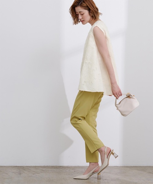 UR'S（ユアーズ）の「シャギージャガードVネックフレアトップス（タンクトップ・レディース・ブラック/アイボリー・L/M/S）」の7枚目の写真