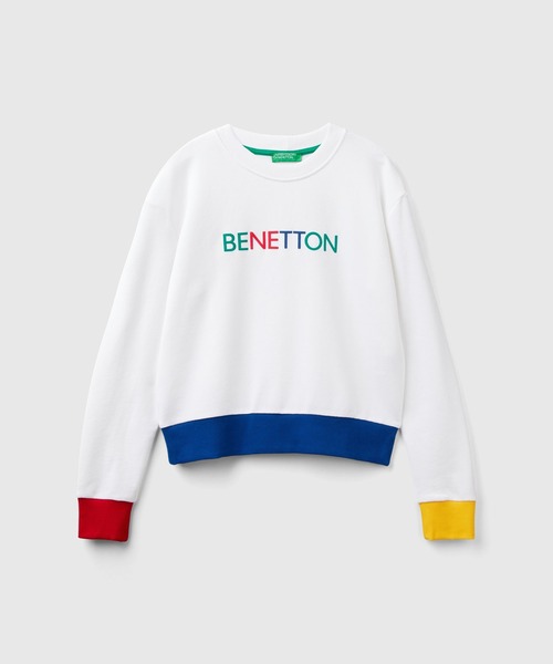 BENETTON (UNITED COLORS OF BENETTON)(ベネトンユナイテッドカラーズオブベネトン)の「フロントプリントクルーネックスウェット・トレーナー(スウェット・レディース・ブラック系その他/ホワイト系その他・MEDIUM/SMALL/X-SMALL/XX-SMALL)」の5枚目の写真