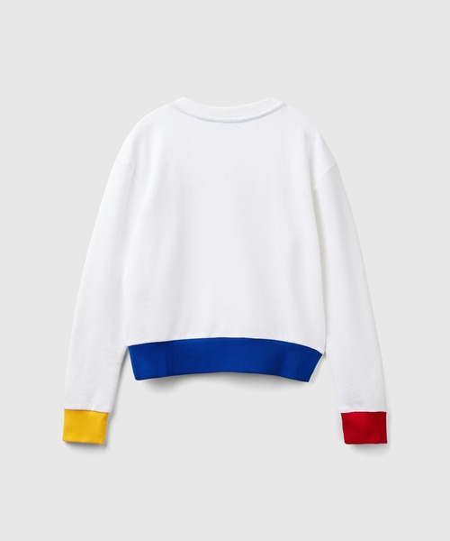 BENETTON (UNITED COLORS OF BENETTON)(ベネトンユナイテッドカラーズオブベネトン)の「フロントプリントクルーネックスウェット・トレーナー(スウェット・レディース・ブラック系その他/ホワイト系その他・MEDIUM/SMALL/X-SMALL/XX-SMALL)」の6枚目の写真