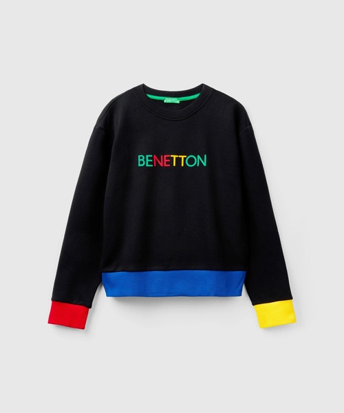 BENETTON (UNITED COLORS OF BENETTON)(ベネトンユナイテッドカラーズオブベネトン)の「フロントプリントクルーネックスウェット・トレーナー(スウェット・レディース・ブラック系その他/ホワイト系その他・MEDIUM/SMALL/X-SMALL/XX-SMALL)」の10枚目の写真