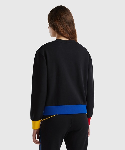 BENETTON (UNITED COLORS OF BENETTON)(ベネトンユナイテッドカラーズオブベネトン)の「フロントプリントクルーネックスウェット・トレーナー(スウェット・レディース・ブラック系その他/ホワイト系その他・MEDIUM/SMALL/X-SMALL/XX-SMALL)」の8枚目の写真