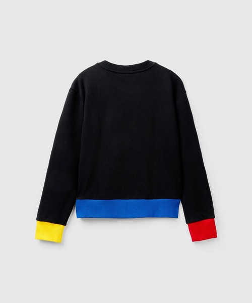 BENETTON (UNITED COLORS OF BENETTON)(ベネトンユナイテッドカラーズオブベネトン)の「フロントプリントクルーネックスウェット・トレーナー(スウェット・レディース・ブラック系その他/ホワイト系その他・MEDIUM/SMALL/X-SMALL/XX-SMALL)」の11枚目の写真