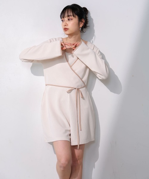 Bab（バブ）の「前後2WAYラッシュガードオールインワン（つなぎ/オールインワン・レディース・アイボリー/ベージュ・M/L）」の3枚目の写真