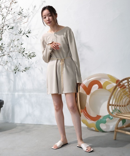 Bab（バブ）の「前後2WAYラッシュガードオールインワン（つなぎ/オールインワン・レディース・アイボリー/ベージュ・M/L）」の18枚目の写真