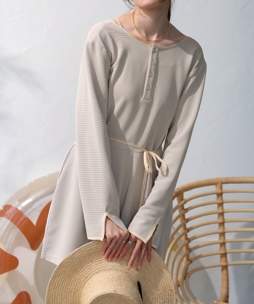 Bab（バブ）の「前後2WAYラッシュガードオールインワン（つなぎ/オールインワン・レディース・アイボリー/ベージュ・M/L）」の19枚目の写真