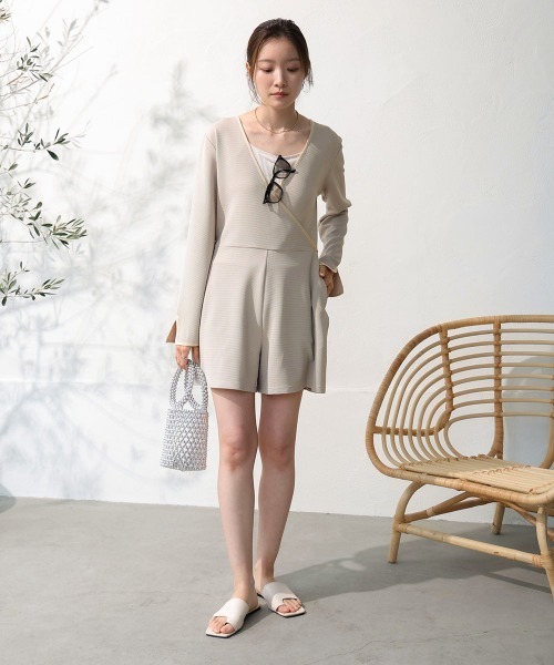 Bab（バブ）の「前後2WAYラッシュガードオールインワン（つなぎ/オールインワン・レディース・アイボリー/ベージュ・M/L）」の15枚目の写真