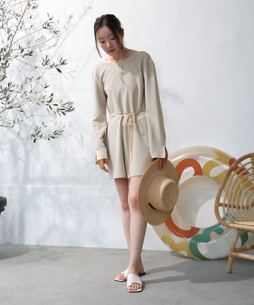 Bab（バブ）の「前後2WAYラッシュガードオールインワン（つなぎ/オールインワン・レディース・アイボリー/ベージュ・M/L）」の10枚目の写真