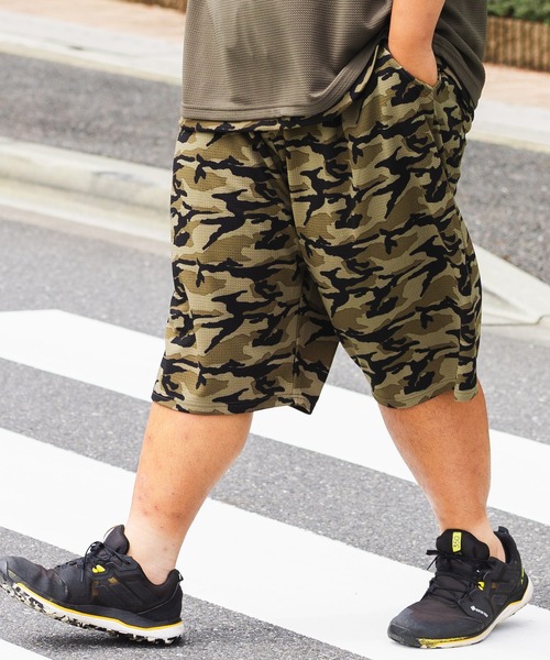 B&T CLUB（ビーティークラブ）の「B＆T CLUB 快ラクWEAR ハーフパンツ ストレッチ ワッフル総柄 ウエストゴム 大きいサイズ メンズ（その他パンツ・メンズ・ブラック×ホワイト/カモフラージュ/ホワイト×ブラック/インディゴブルー・X4(8L～9L)/X2(4L～5L)/X1(3L～4L)/X5(9L～10L)/X3(6L～7L)）」の4枚目の写真