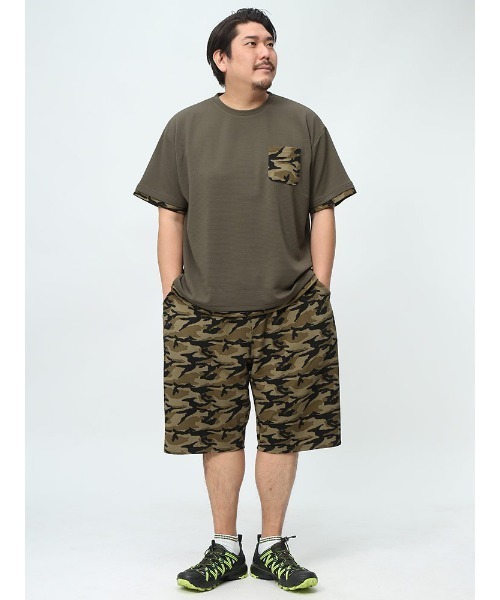 B&T CLUB（ビーティークラブ）の「B＆T CLUB 快ラクWEAR ハーフパンツ ストレッチ ワッフル総柄 ウエストゴム 大きいサイズ メンズ（その他パンツ・メンズ・ブラック×ホワイト/カモフラージュ/ホワイト×ブラック/インディゴブルー・X4(8L～9L)/X2(4L～5L)/X1(3L～4L)/X5(9L～10L)/X3(6L～7L)）」の13枚目の写真