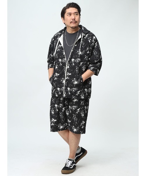 B&T CLUB（ビーティークラブ）の「B＆T CLUB 快ラクWEAR ハーフパンツ ストレッチ ワッフル総柄 ウエストゴム 大きいサイズ メンズ（その他パンツ・メンズ・ブラック×ホワイト/カモフラージュ/ホワイト×ブラック/インディゴブルー・X4(8L～9L)/X2(4L～5L)/X1(3L～4L)/X5(9L～10L)/X3(6L～7L)）」の5枚目の写真