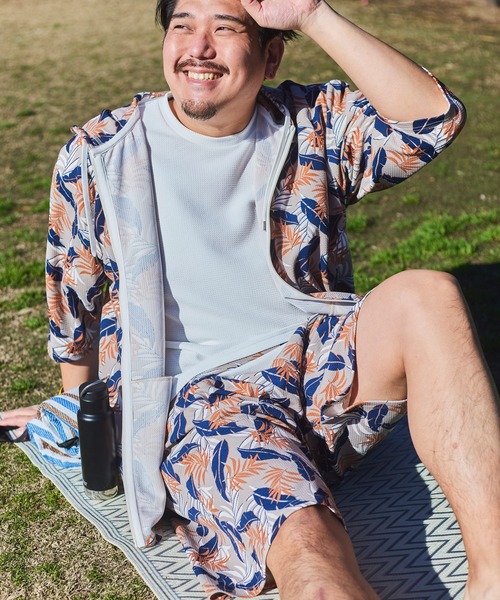 B&T CLUB（ビーティークラブ）の「B＆T CLUB 快ラクWEAR ハーフパンツ ストレッチ ワッフル総柄 ウエストゴム 大きいサイズ メンズ（その他パンツ・メンズ・ブラック×ホワイト/カモフラージュ/ホワイト×ブラック/インディゴブルー・X4(8L～9L)/X2(4L～5L)/X1(3L～4L)/X5(9L～10L)/X3(6L～7L)）」の6枚目の写真