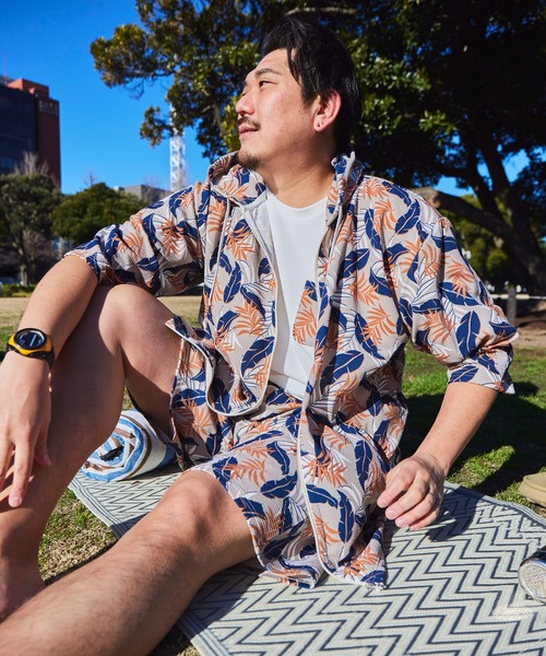 B&T CLUB（ビーティークラブ）の「B＆T CLUB 快ラクWEAR ハーフパンツ ストレッチ ワッフル総柄 ウエストゴム 大きいサイズ メンズ（その他パンツ・メンズ・ブラック×ホワイト/カモフラージュ/ホワイト×ブラック/インディゴブルー・X4(8L～9L)/X2(4L～5L)/X1(3L～4L)/X5(9L～10L)/X3(6L～7L)）」の7枚目の写真