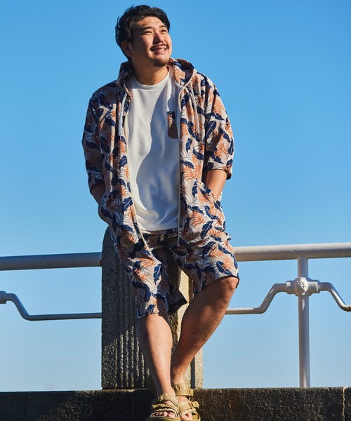 B&T CLUB（ビーティークラブ）の「B＆T CLUB 快ラクWEAR ハーフパンツ ストレッチ ワッフル総柄 ウエストゴム 大きいサイズ メンズ（その他パンツ・メンズ・ブラック×ホワイト/カモフラージュ/ホワイト×ブラック/インディゴブルー・X4(8L～9L)/X2(4L～5L)/X1(3L～4L)/X5(9L～10L)/X3(6L～7L)）」の10枚目の写真
