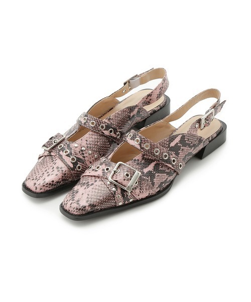 LILY BROWN（リリーブラウン）の「バックルフラットシューズ（パンプス・レディース・ブラック/ホワイト/ピンク・SMALL/MEDIUM/LARGE）」の5枚目の写真