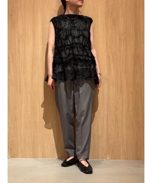 Mila Owen（ミラオーウェン）の「ウエストゴムタックテーパードパンツ（その他パンツ・レディース・グレー/ライム/ブラック・1/2/0/00）」の22枚目の写真