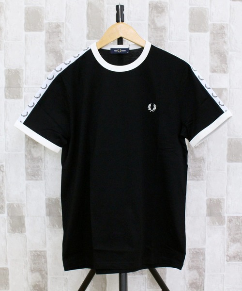 FRED PERRY(フレッドペリー)の「テープ付きリンガーTシャツ TAPED RINGER T-SHIRT(Tシャツ/カットソー・メンズ・ホワイト/ブラック・L/M)」の1枚目の写真